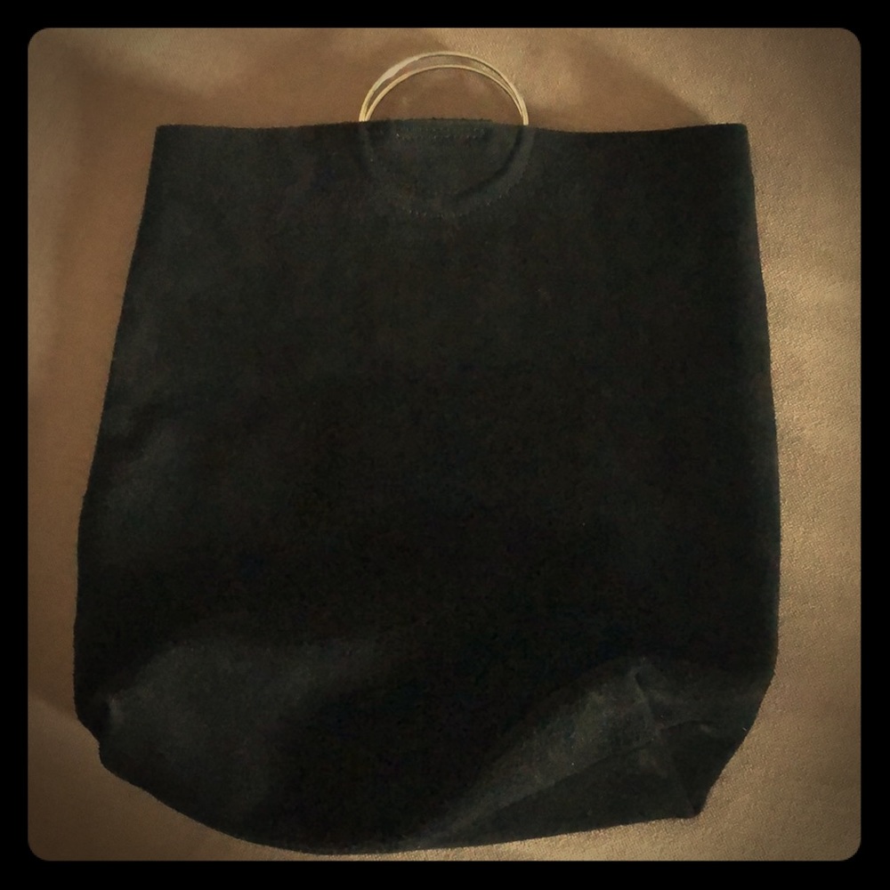 Black suede purse